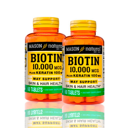 Vitamina Biotin 10000 Mcg Plus Keratin 100Mg (60 Tab) PackX2
