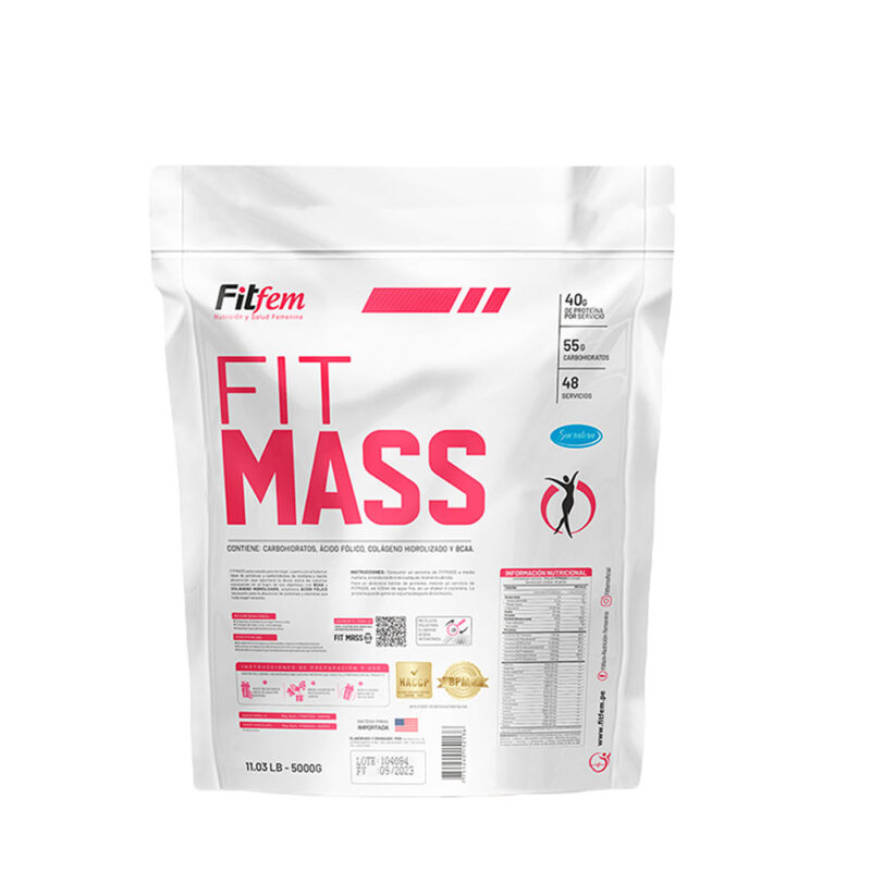 Proteína Fitfem Fit Mass 5kg Vainilla + Toalla - Imagen 2