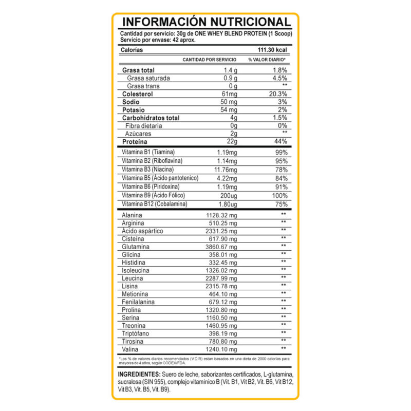 Proteína INN One Whey Blend Protein 1.1kg Chocolate - Imagen 3