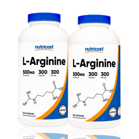 L-Arginina Arginine 500Mg Nutricost 300 Capsulas Pack X2