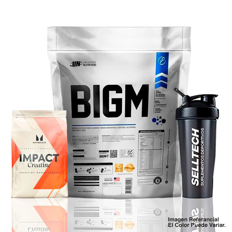 Bigm 3Kg Cookies And Cream + Creatina Myprotein 250Gr + Shaker
