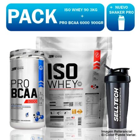 Un Iso Whey 90 3kg Chocolate+pro Bcaa 6000 900gr Naranja
