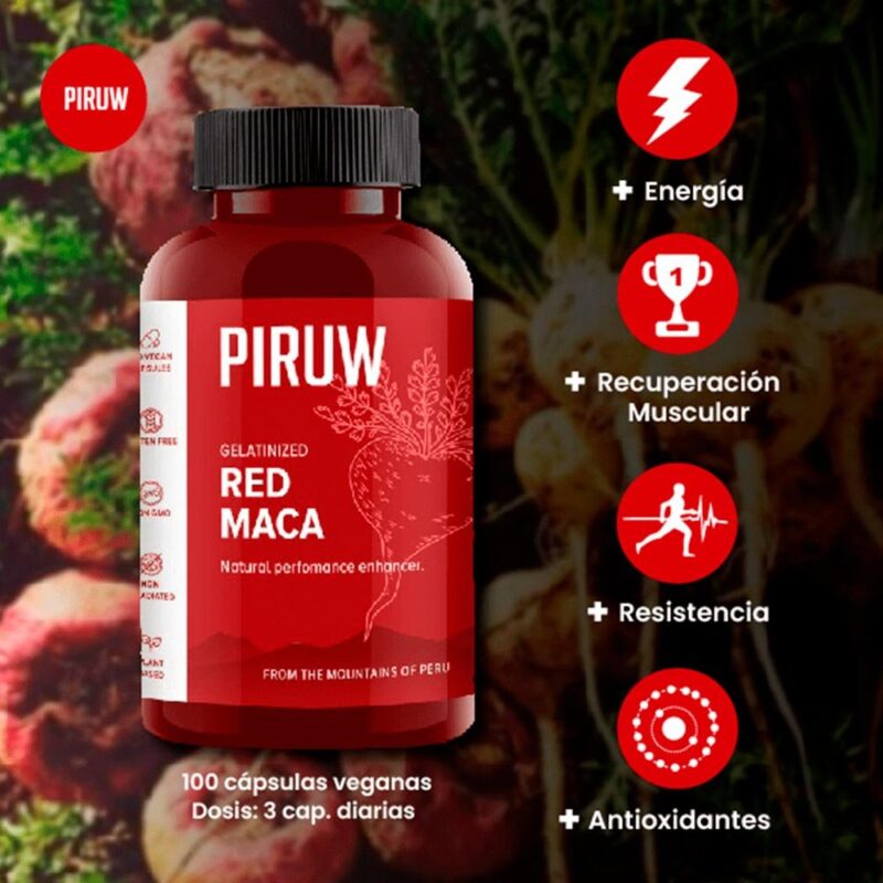Maca Roja Piruw 100 Cápsulas - Imagen 2