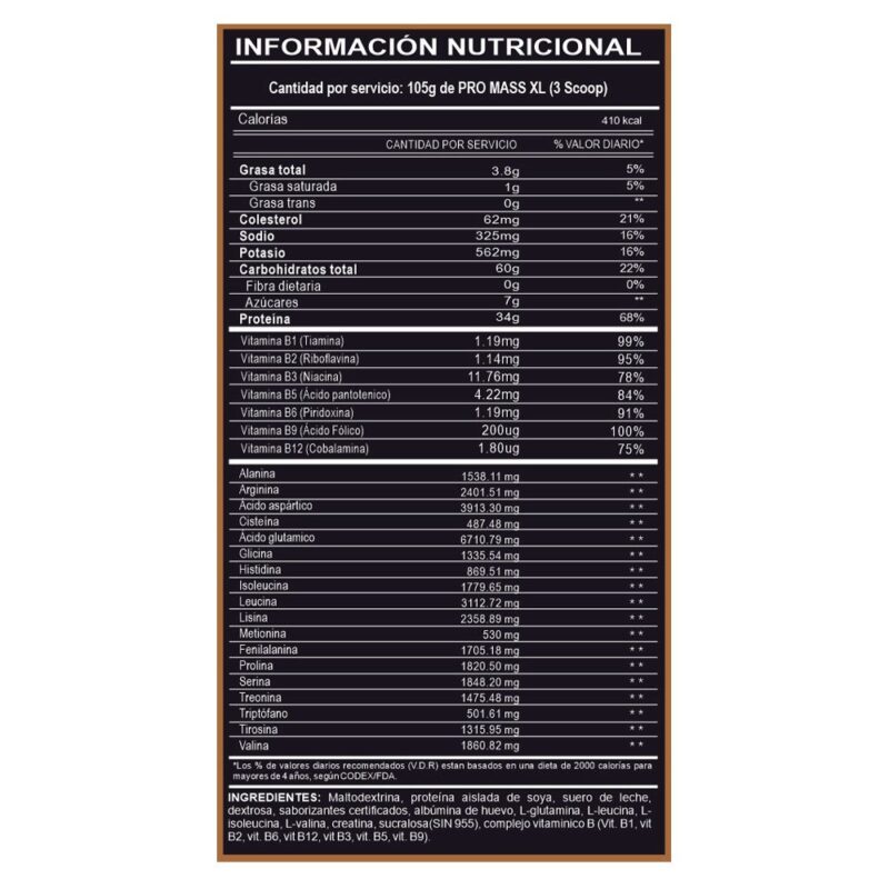 Proteína Adn Pro Mass XL2kg Chocolate - Imagen 2