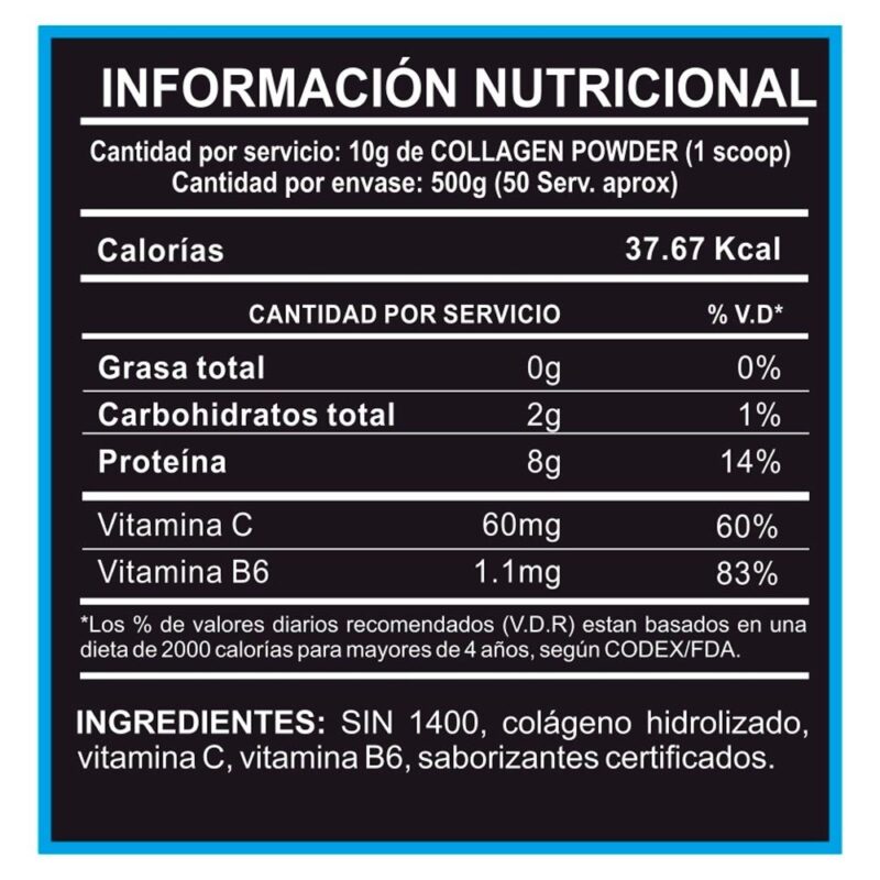 Colágeno Adn Collagen Powder 500gr Fruit Punch - Imagen 3