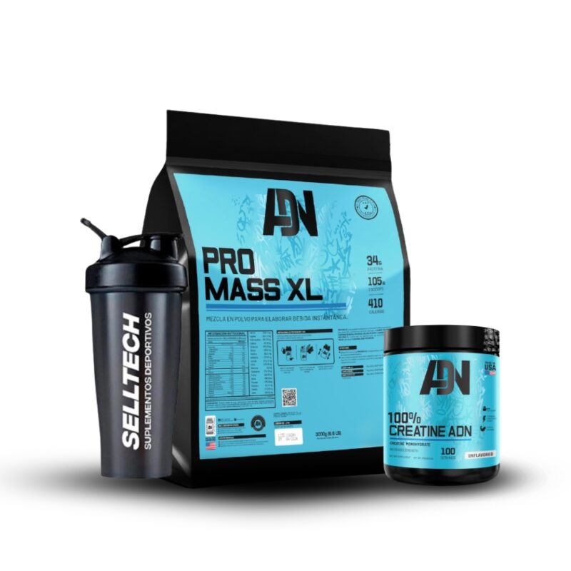Pack Adn Pro Mass XL 3kg Chocolate + Creatina 250gr - Imagen 3