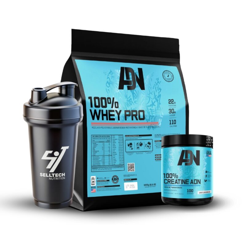 Pack Adn 100 Whey Pro 3kg Chocolate+Creatina 250gr - Imagen 2