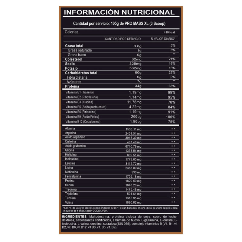 Pack Adn Pro Mass Xl 3kg Vainilla+creadn 500gr+glutadn 500gr - Imagen 5