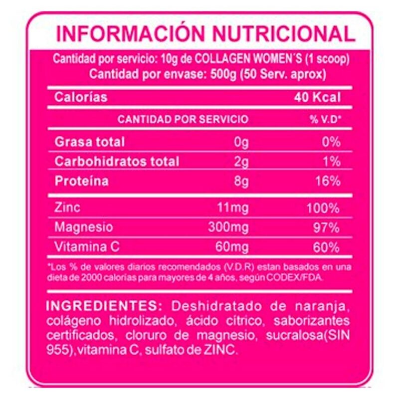 Colágeno Adn Collagen Women 500gr Sandia - Imagen 3