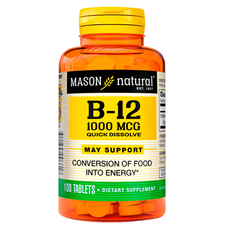 Vitamina B-12 Mason 1000 Mcg 100 Tabletas Subl - Imagen 2