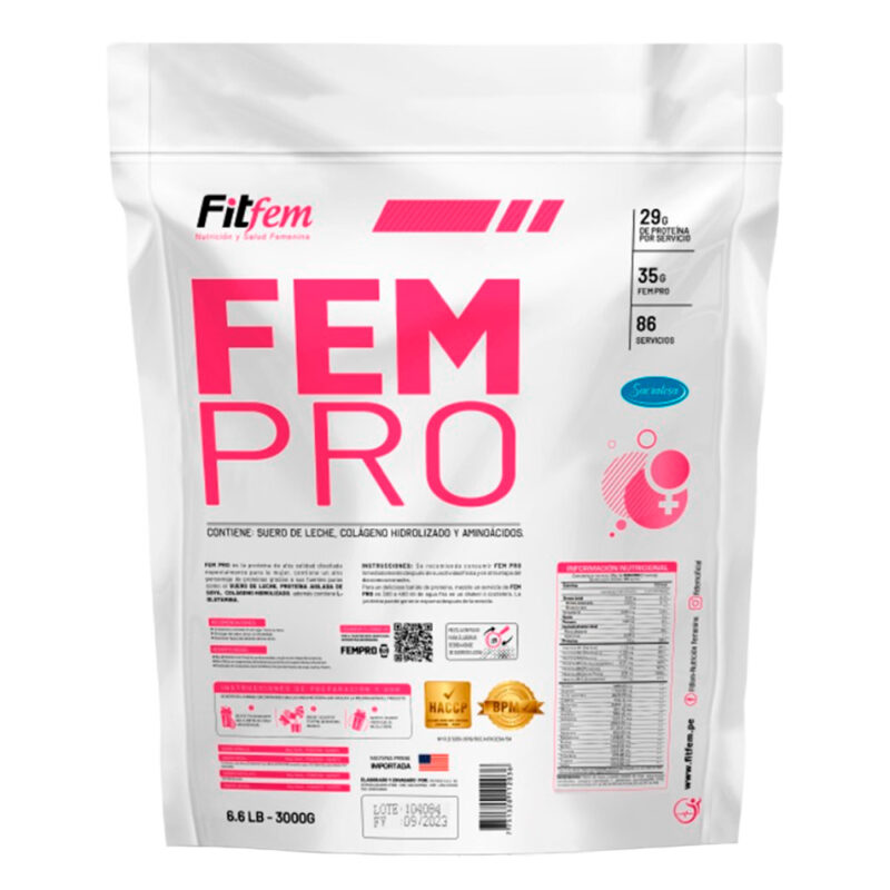 Proteína Fitfem Fem Pro 3kg Vainilla - Imagen 2