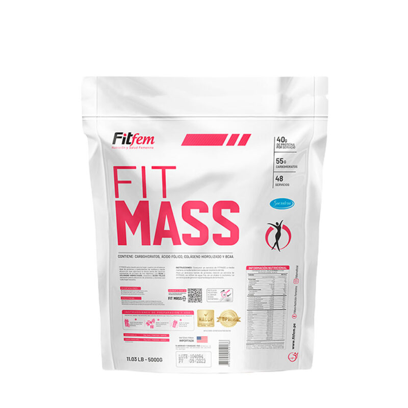 Proteína Fitfem Fit Mass 5kg Chocolate + Toalla - Imagen 2
