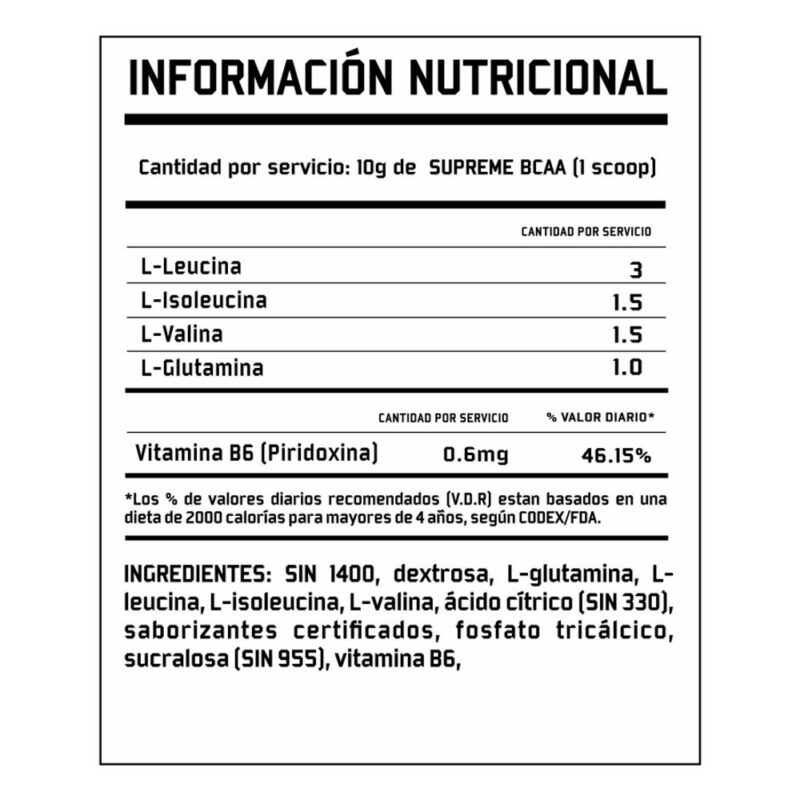 Aminoácidos Supreme Nutrition Bcaa 500gr Watermelon - Imagen 3
