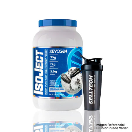 Proteína Evogen Isoject 1kg Cookies and Cream + Shaker