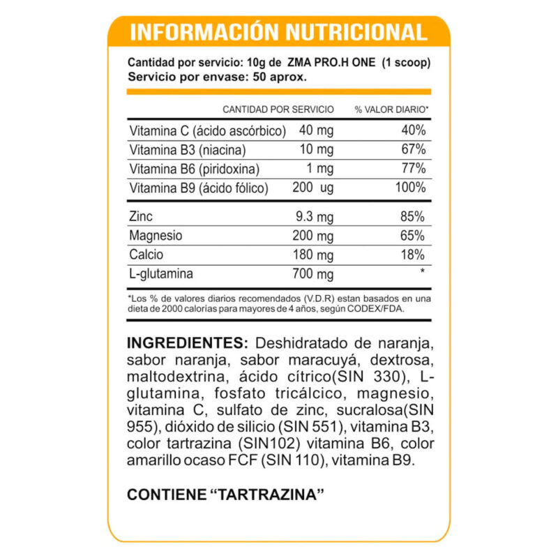 ZMA Pro.H One 300gr Citrus Punch - Imagen 2