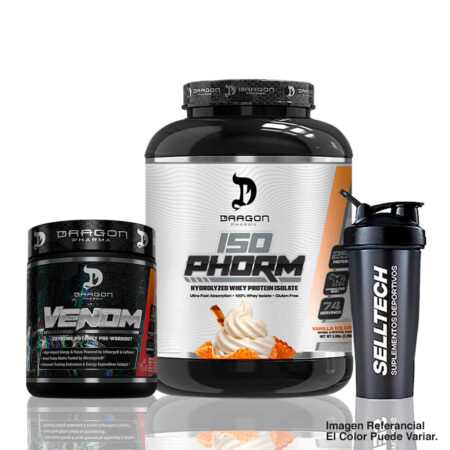 Pack Proteína Isophorm 5Lb Vainilla+Venom 40 Serv Fruit Punch+Shaker