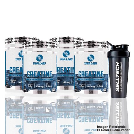 Pack Creatina Monohidratada 300Gr Yava Labs X4 + Shaker