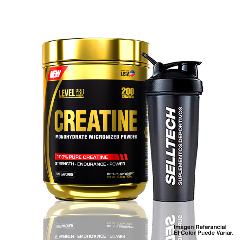 Creatina Monohidrata Level Pro 500Gr + Shaker