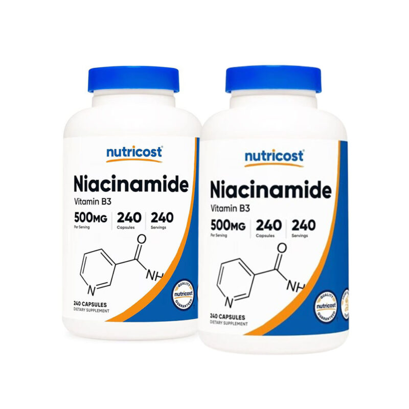NIACINAMIDE 500MG VITAMINA B3 NUTRICOST 240 CAPSULAS PACK X2