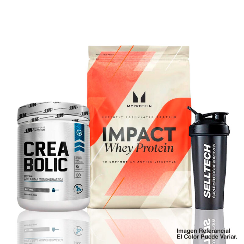 Pack Impact Whey 1kg Chocolate + Creabolic 500gr + Shaker