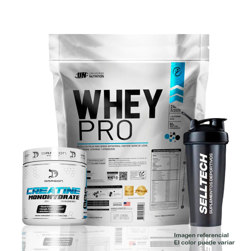 Whey Pro 3kg Chocolate+Creatina Dragon Pharma 300gr+Shaker