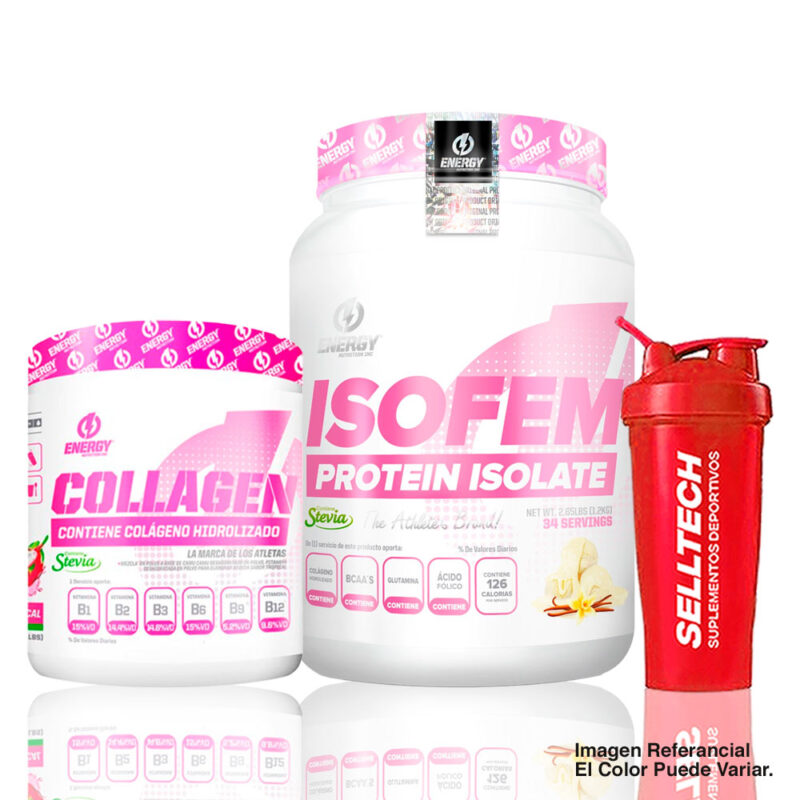 Pack Enery Nutrition Isofem 1.2kg Vainilla+Colágeno 500gr