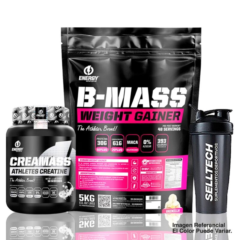 Pack Energy Nutrition B - Mass 5kg Vainilla+Creatina 500gr