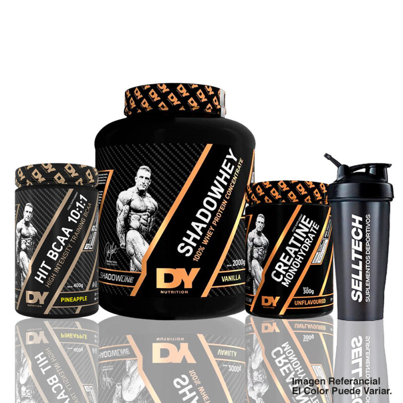 Shadow Whey 2kg Vainilla + Hit Bcaa 400gr Piña + Creatina 300gr + Shaker