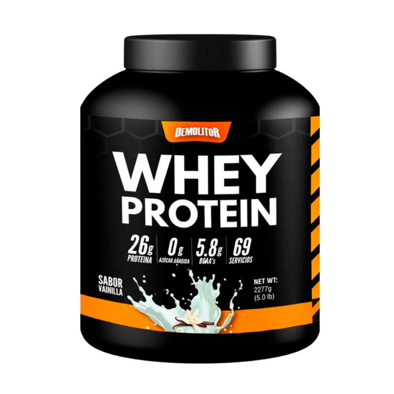 Proteína Demolitor Whey Protein 5lb Vainilla + Shaker - Imagen 2