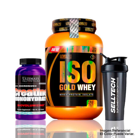 Iso Gold Whey 2.43lbs Vanilla Creme+Creatina Ultimate Nutrition 300gr+Shaker