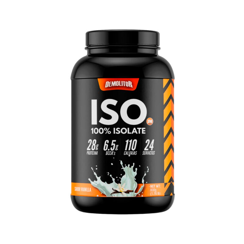Proteína Iso 100% Whey Demolitor 1.76lb Vainilla + Shaker - Imagen 2