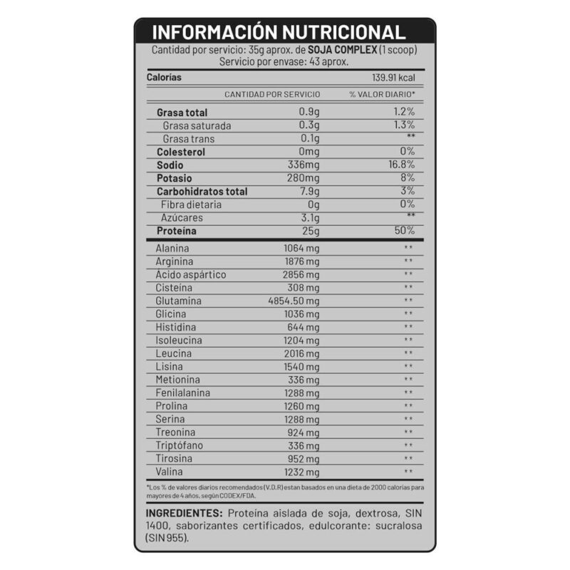 Proteína Universe Nutrition Soja Complex 1.5kg Chocolate - Imagen 3