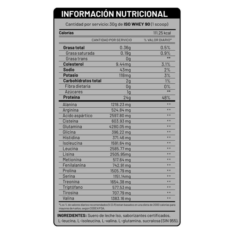 Proteína Universe Nutrition Isowhey 90 1.1kg Vainilla - Imagen 3