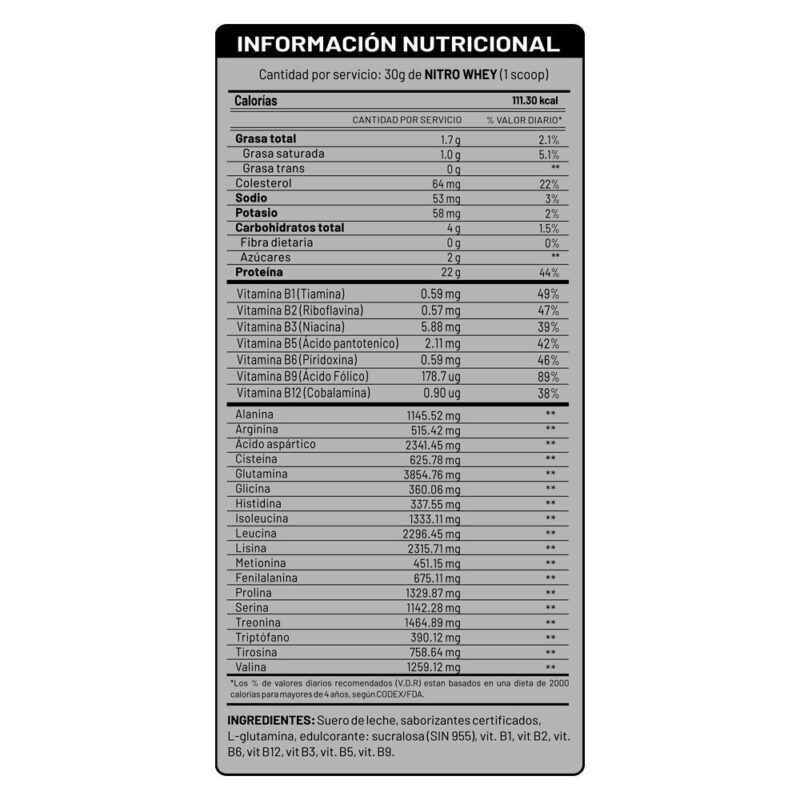 Proteína Universe Nutrition Nitro Whey 1.1kg Cookies&cream - Imagen 3