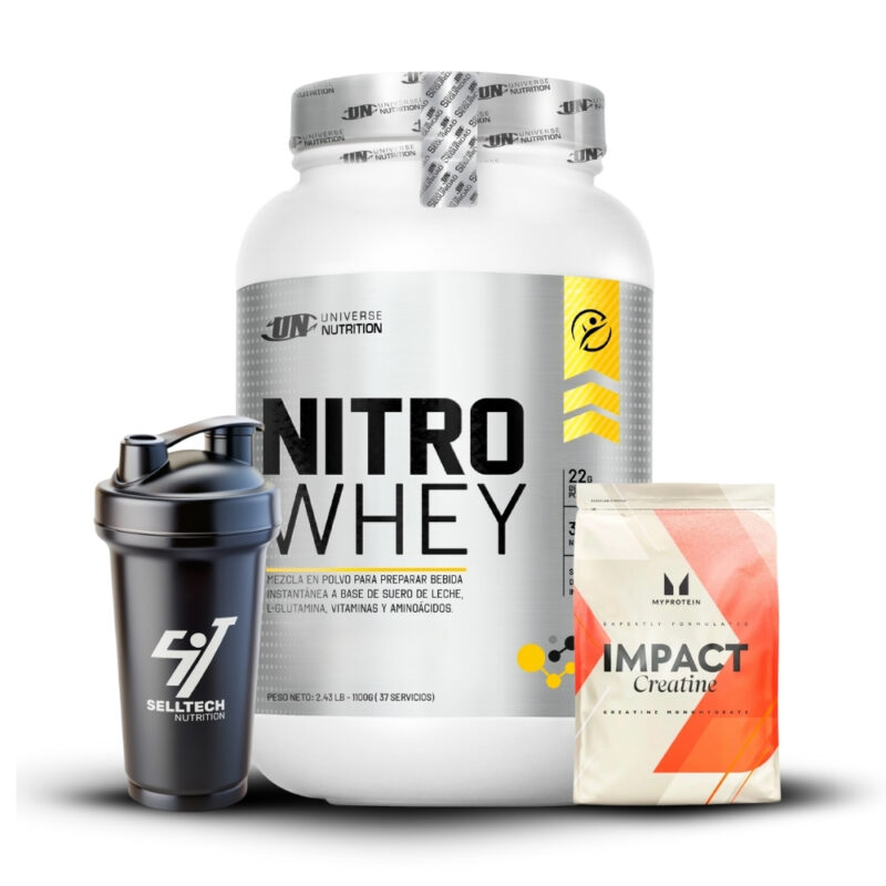 Nitro Whey 1.2kg Vainilla+Creatina Myprotein 250gr+Shaker - Imagen 2