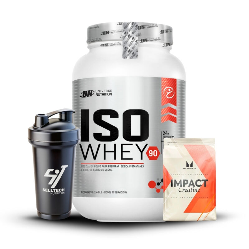 Iso Whey 90 1.1kg Chocolate+Creatina Myprotein 250gr+Shaker - Imagen 2