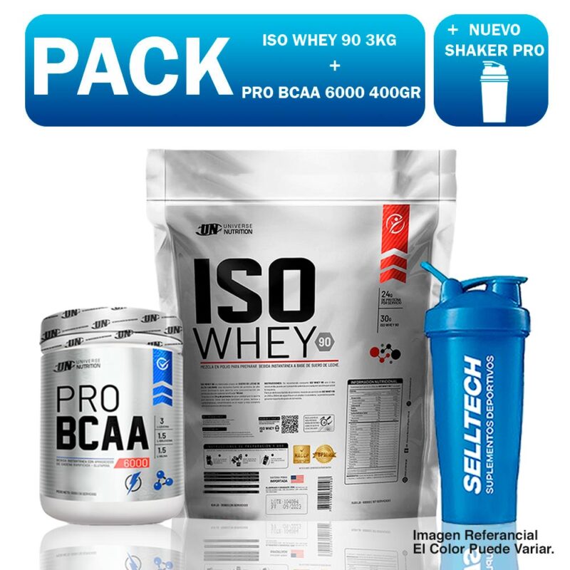 Un Iso Whey 90 3kg Chocolate+pro Bcaa 6000 500gr Naranja