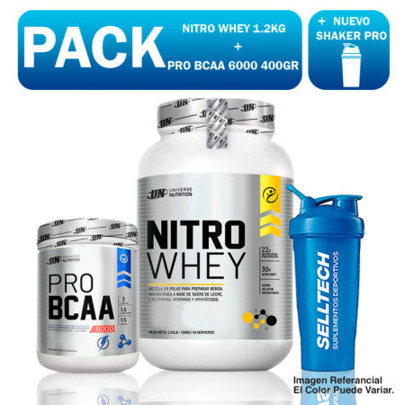Un Nitro Whey 1.2kg Vainilla+pro Bcaa 6000 500gr Fruit