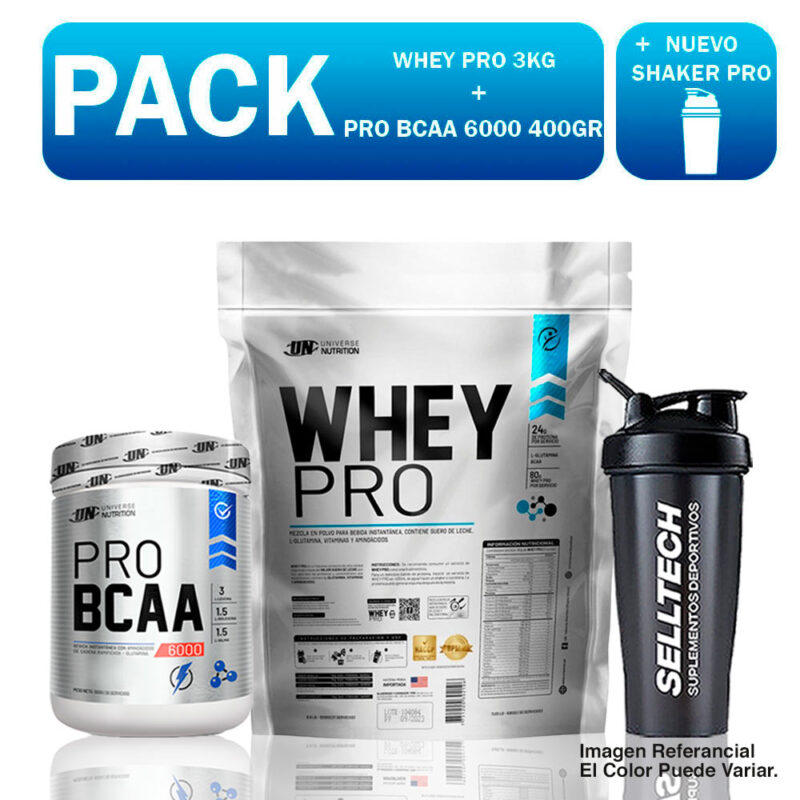 Un Whey Pro 3kg Vainilla+bcaa 6000 500gr Naranja