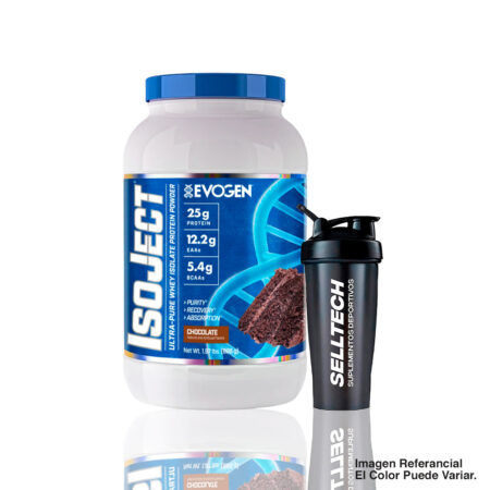 Proteína Evogen Isoject 1kg Chocolate Cake + Shaker