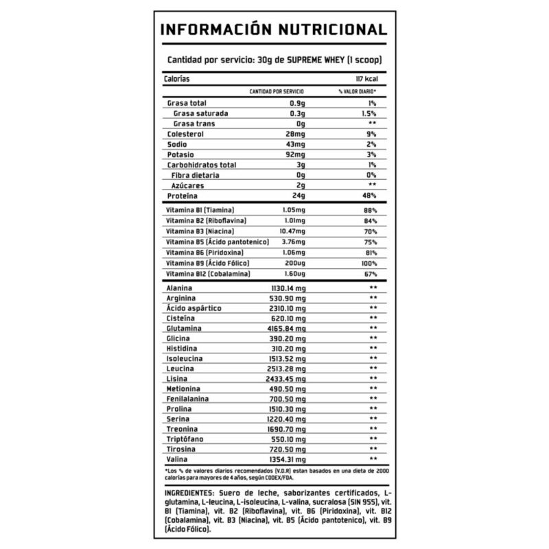 Proteína Supreme Nutrition Supreme Whey 3lb Vainilla - Imagen 3