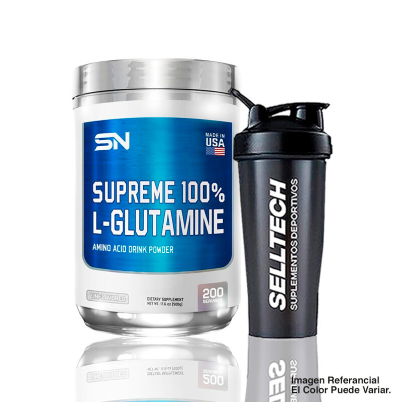 Glutamina Micronizada 500Gr Supreme Nutrition + Shaker