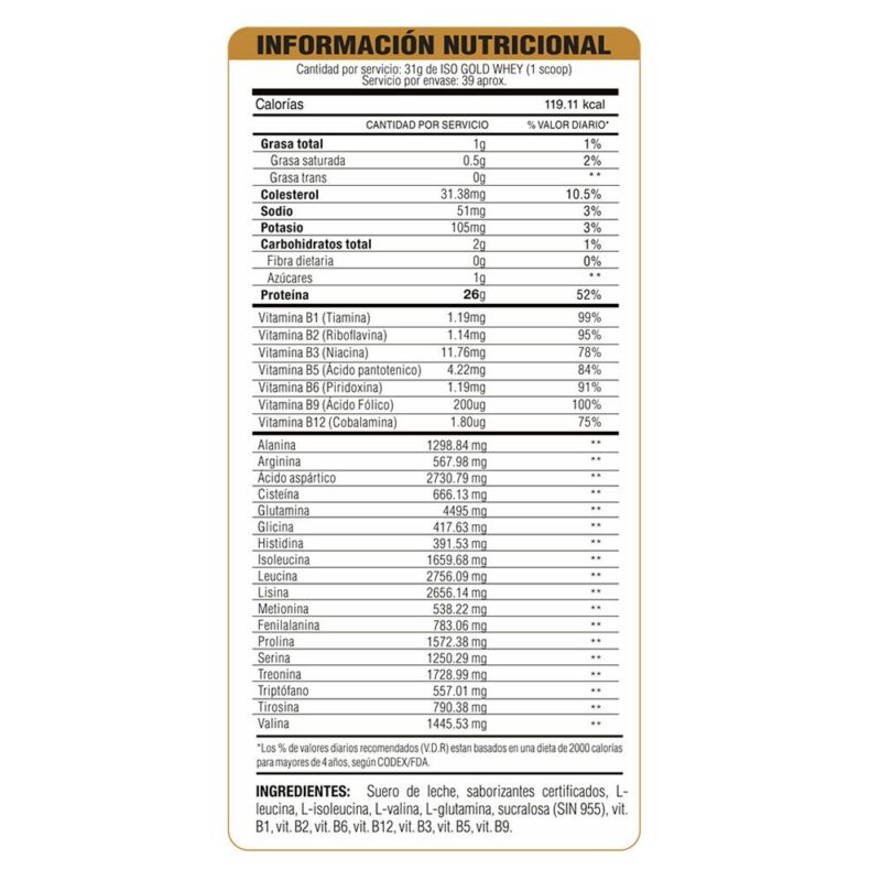 Level Pro Proteína Iso Gold Whey 1.1kg Rich Chocolate - Imagen 3