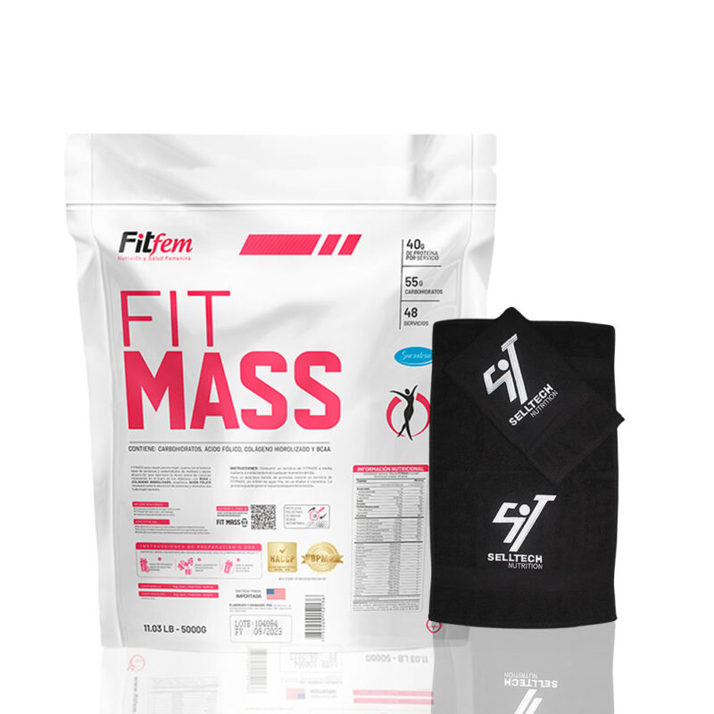 Proteína Fitfem Fit Mass 5kg Chocolate + Toalla