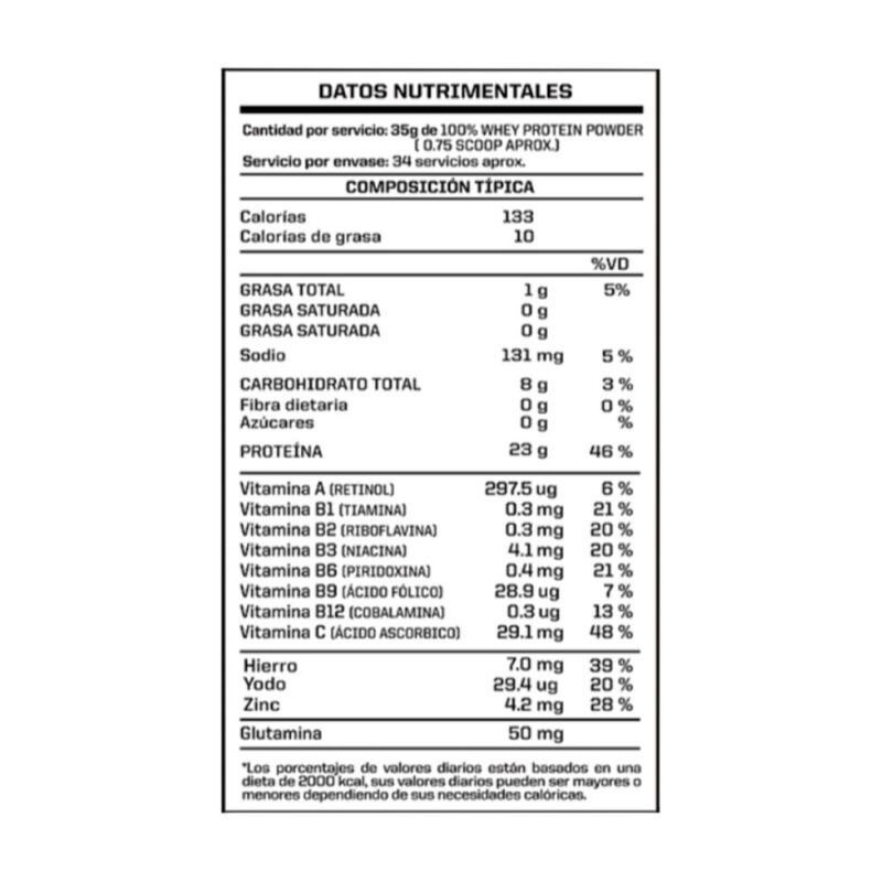 Proteína Energy Nutrition 100% Whey 1kg Vainilla - Imagen 3