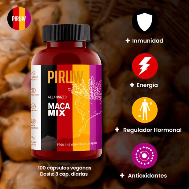 Maca Mix Piruw 100 Cápsulas - Imagen 2