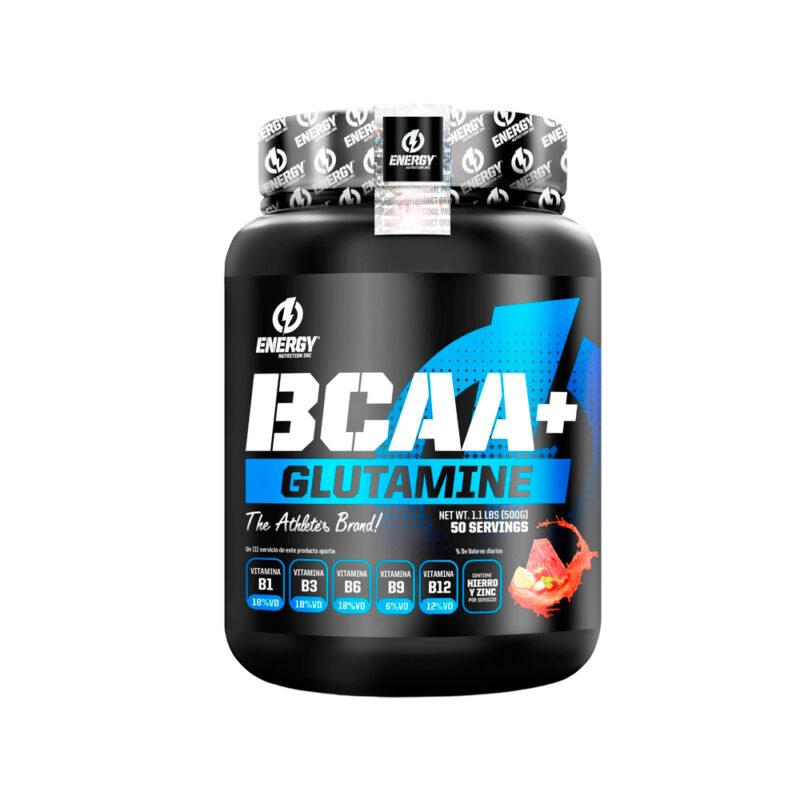 Aminoácido Energy Nutrition Bcaa+Glutamine 500gr Fruit Punch - Imagen 2