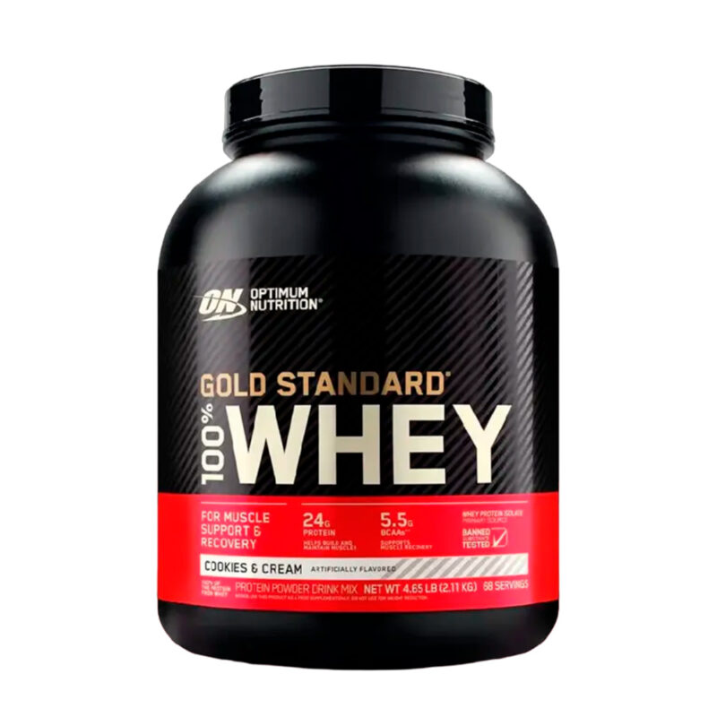 Gold Standard 100% Whey 5 lb Cookies & Cream+Creatina Dorian Yates 300gr+Shaker - Imagen 2