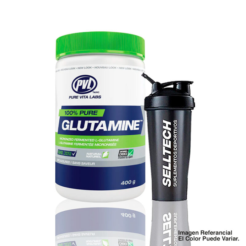 Glutamina Micronizada 100% Pure Glutamine 400gr + Shaker