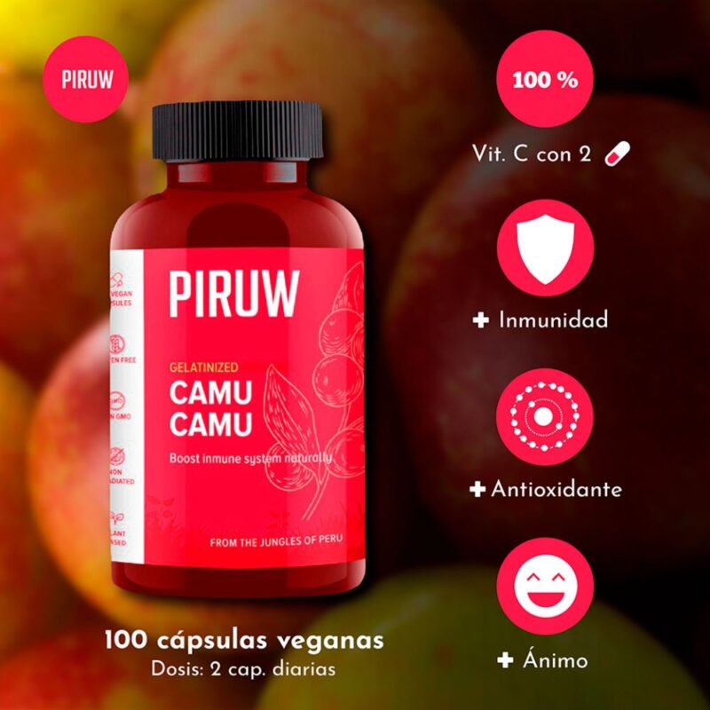 Vitamina C Piruw Camu Camu 100 Cápsulas - Imagen 2